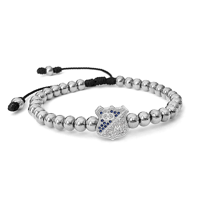 Pulsera Millonarios en Rodio Fila de Acero